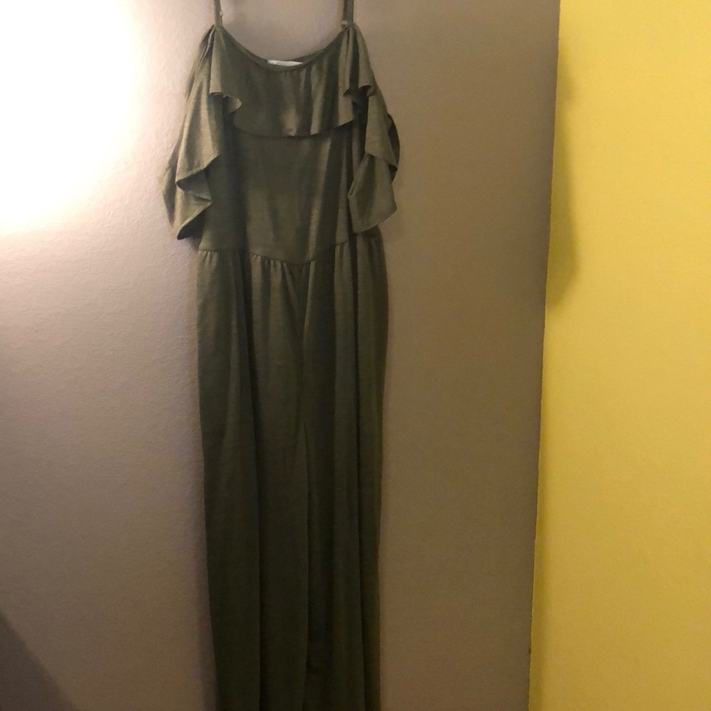 Forest green jump suit
